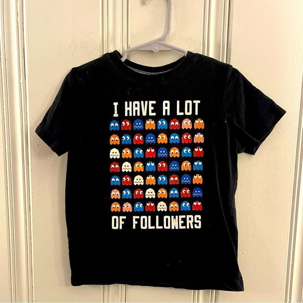 Old Navy Boys Pac Man‎ A Lot of Followers T-shirt Size XS 5